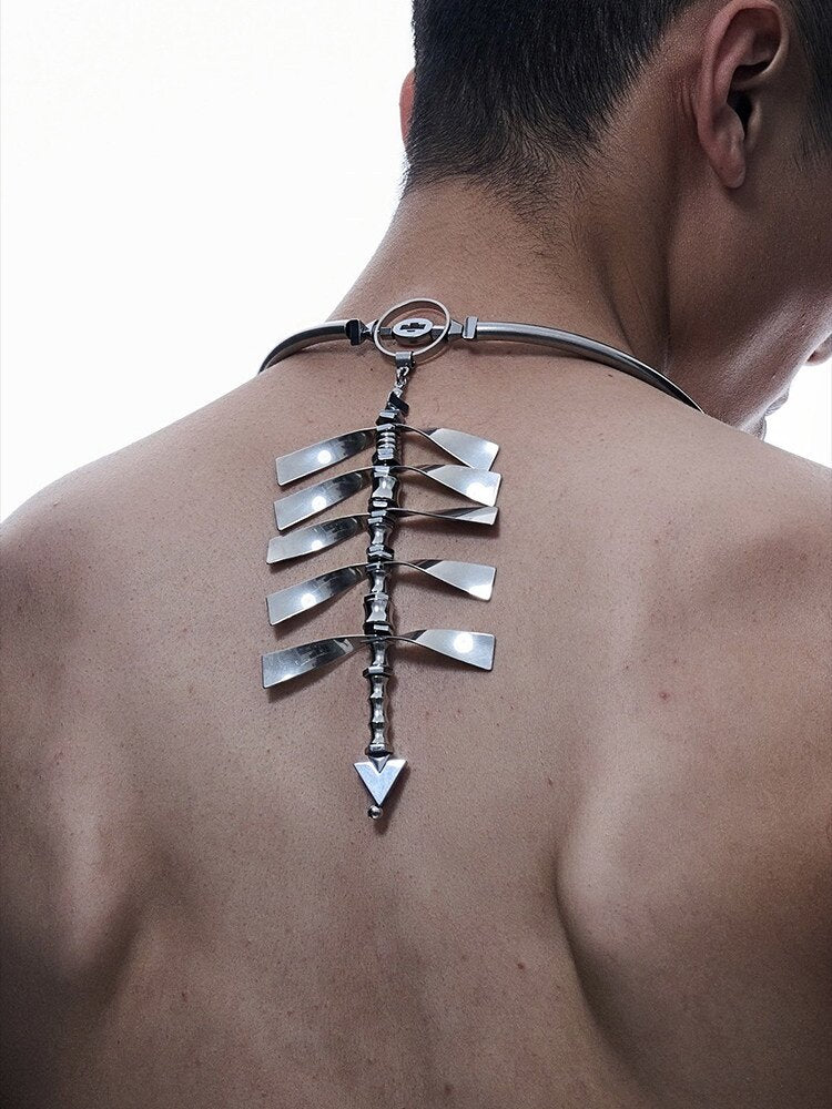 Spine Sweater Chain Punk Necklace【s0000018833】