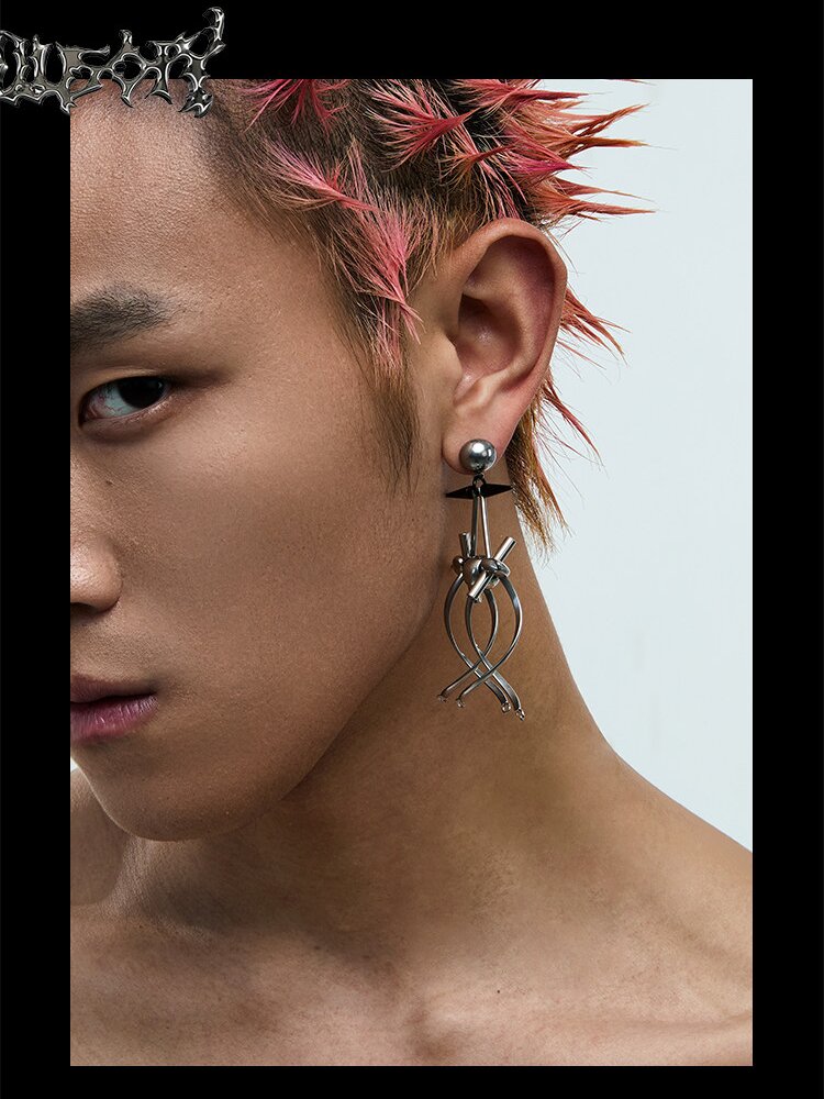 Punk Futuristic Hazard Earrings【s0000018884】