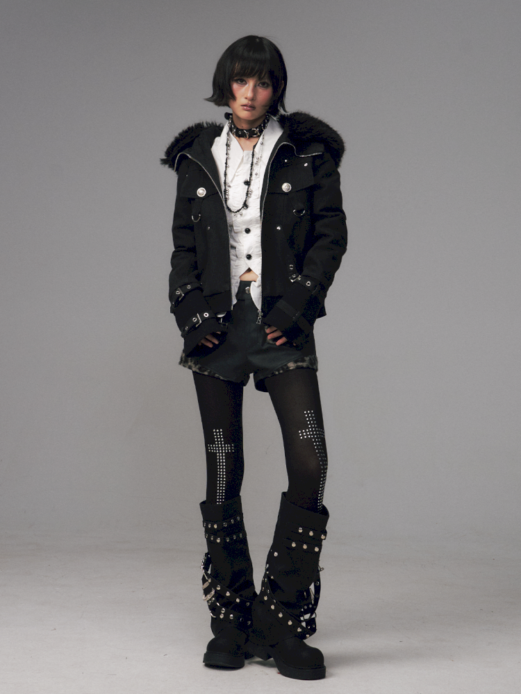 Vintage Sand Wash Detachable Hood Jacket【s0000014703】