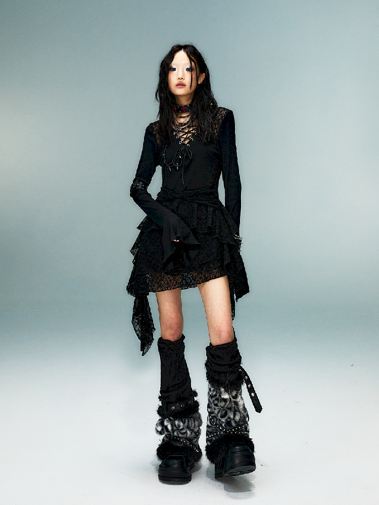 Irregular Skinny Ruffle Dress【s0000011478】