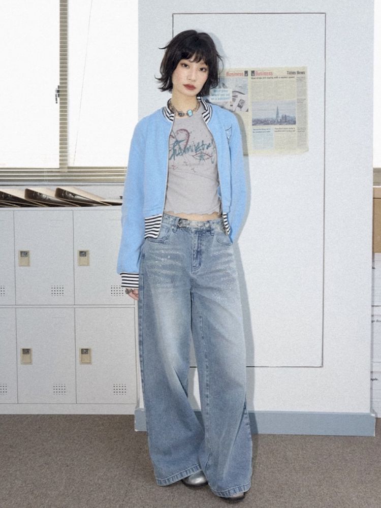 Starfish Hot Rhinestone Sweatshirt Jacket【s0000012278】
