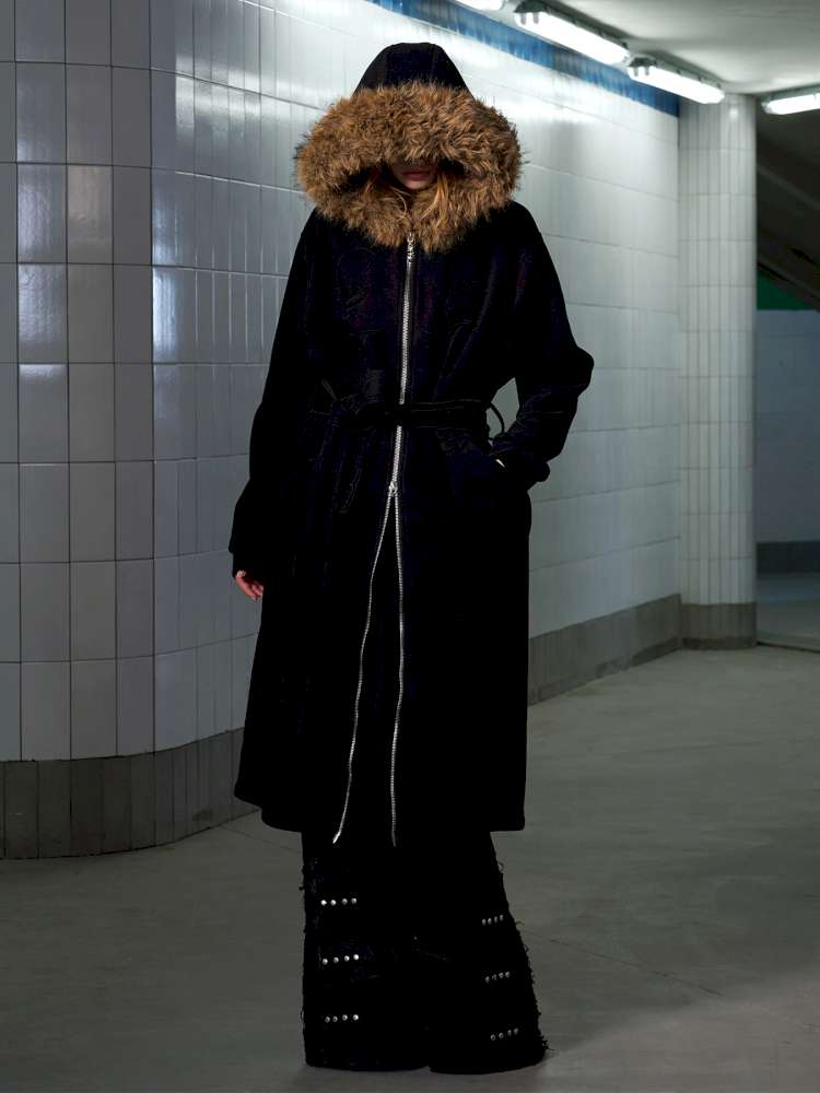 Monogram Embroidered Fur Collar Jacket【s0000014644】