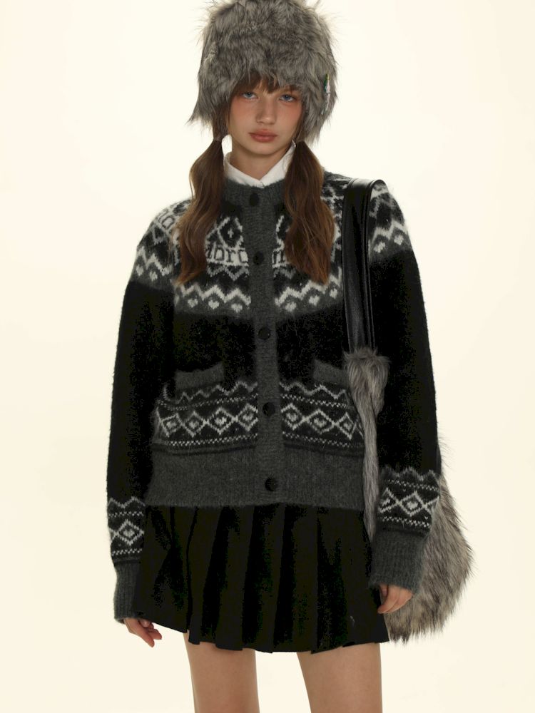 Fair Isle Striped Knit Top【s0000006024】