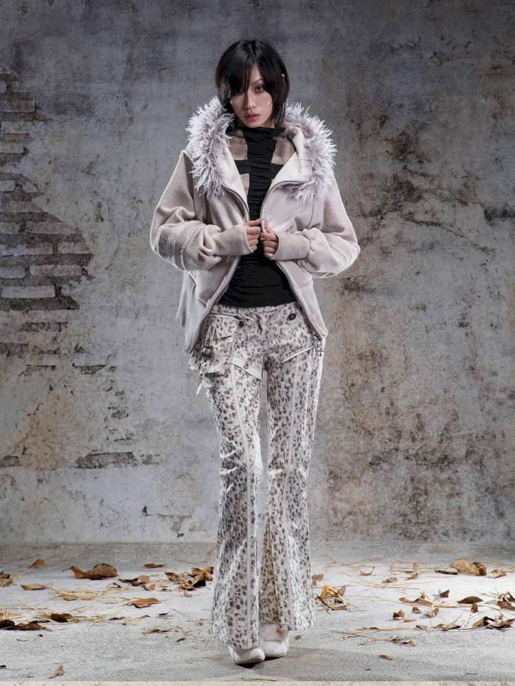 Straight-Leg Flared Low-Rise Pants【s0000014487】