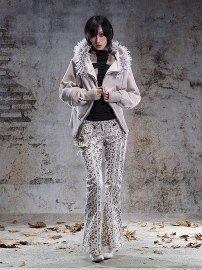 Straight-Leg Flared Low-Rise Pants【s0000014487】