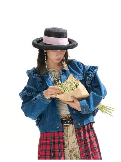 Plaid Denim Loose Trench Coat【s0000011319】