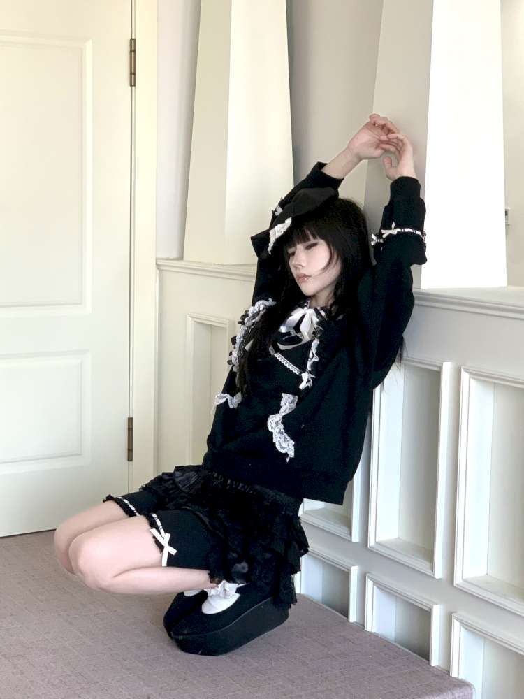 Detachable Navy Collar Sweatshirt【s0000015422】