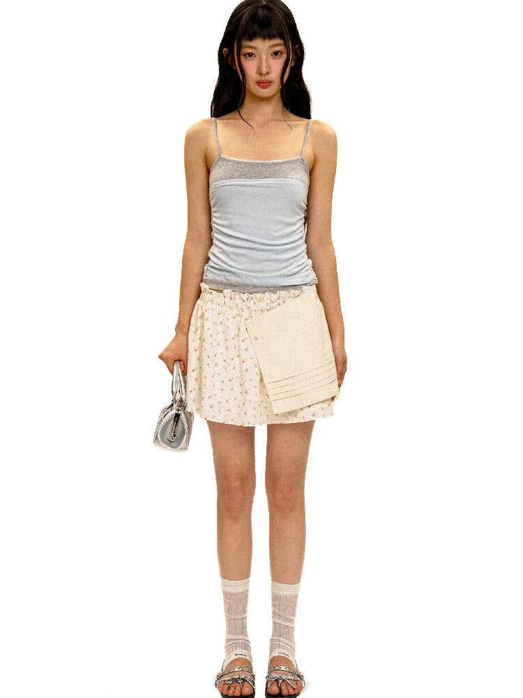Tencel Linen Faux Two Piece Top【s0000017419】