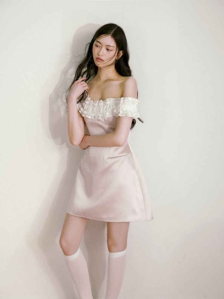 One Shoulder Waist Dress【s0000013239】