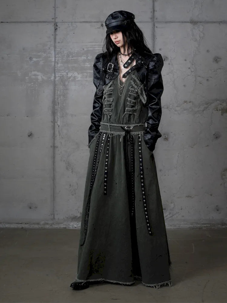 Workwear Vest-Style Maxi Dress【s0000013941】