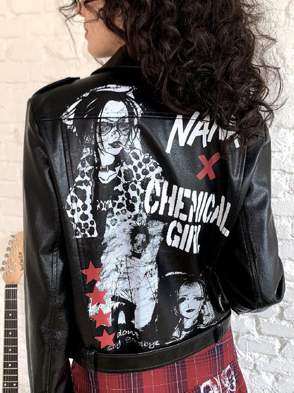 Sleek Rock Star Leather Jacket【s0000017903】
