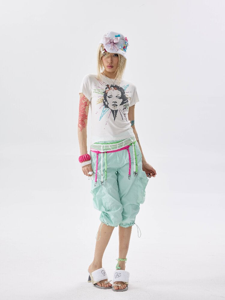 Mint Green Rhinestone Casual Pants【s0000017636】