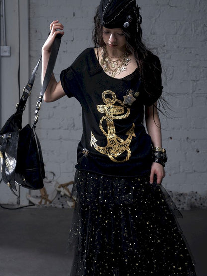 Large neckline loose-fitting T-shirt【s0000012799】