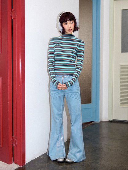 Retro Slim Striped Long Sleeve T-Shirt【s0000011637】