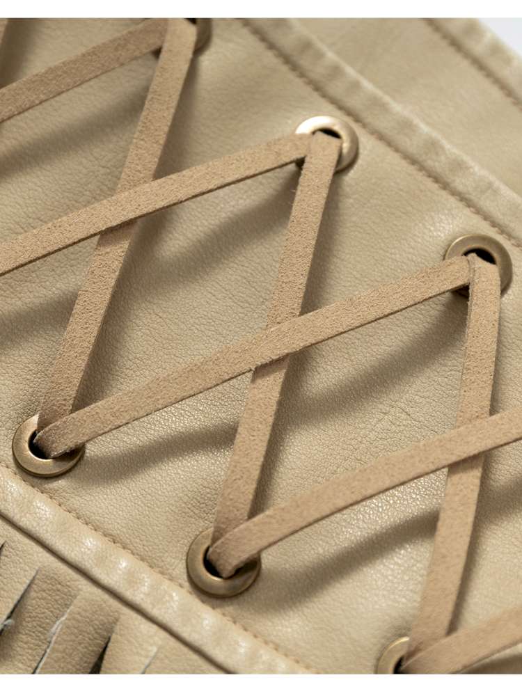 Heavy-Duty Fringe Wide Leather Belt【s0000014476】