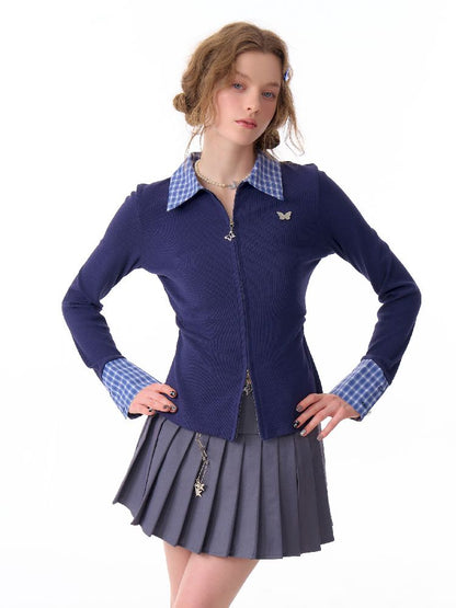 Long Sleeve Navy Blue Shirt【s0000012260】