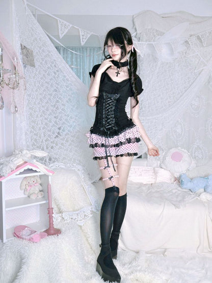 Tie-back tank top/short-sleeved shirt【s0000012692】