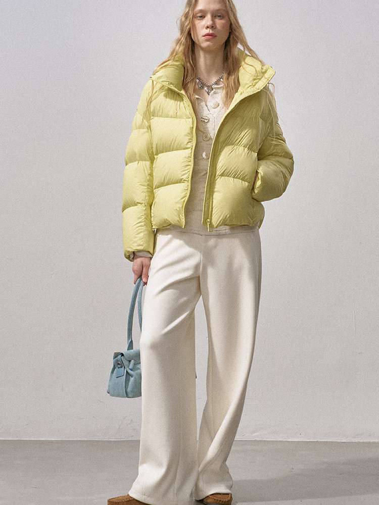White Duck Down Ribbed Down Jacket【s0000015211】