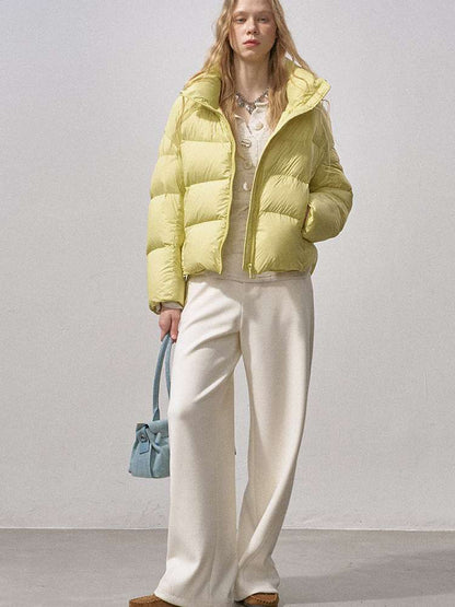 White Duck Down Ribbed Down Jacket【s0000015211】