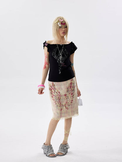 Double Waist Plaid Cutout Skirt【s0000017646】