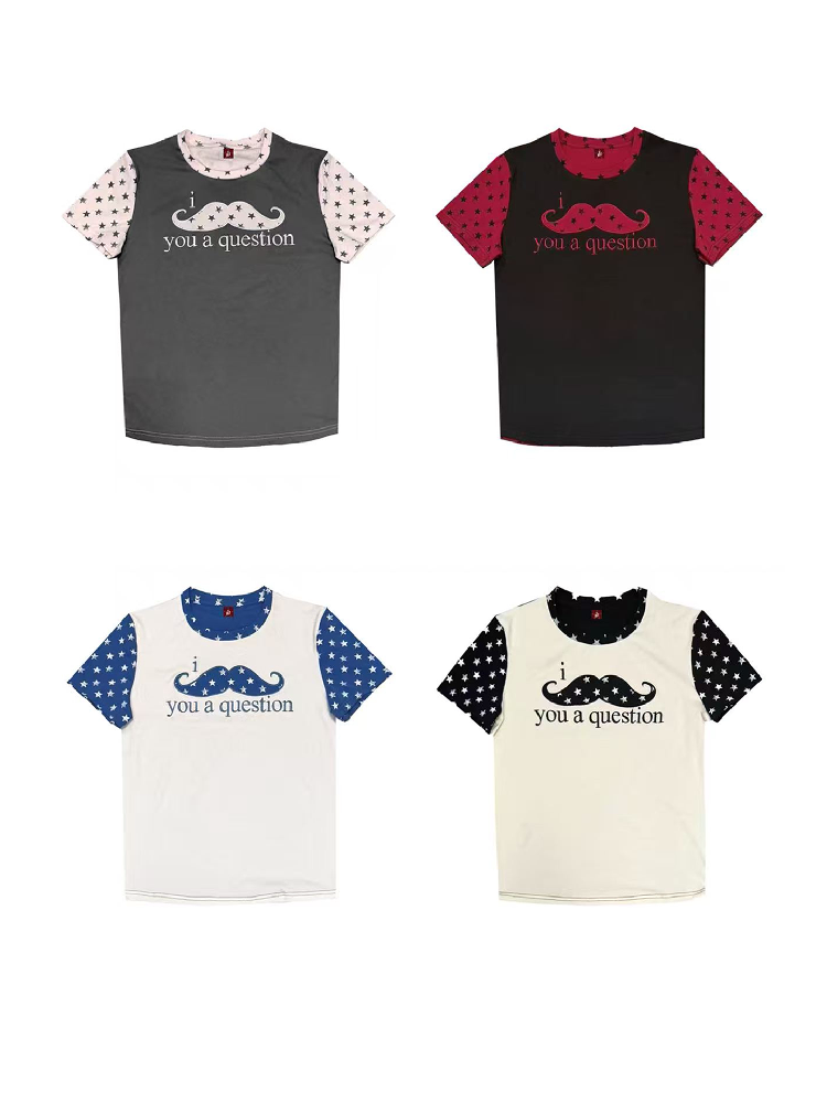 Slogan Patchwork Short Sleeve T-Shirt【s0000018294】
