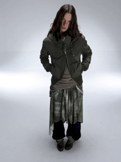 Mysterious Castle Print Mesh Skirt【s0000014716】