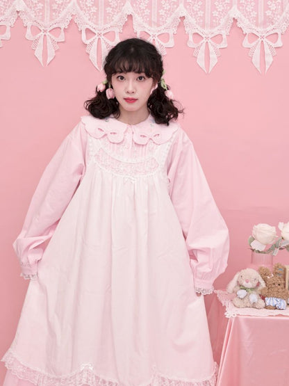 Round Neck Embroidered Pink Lace Dress【s0000013494】