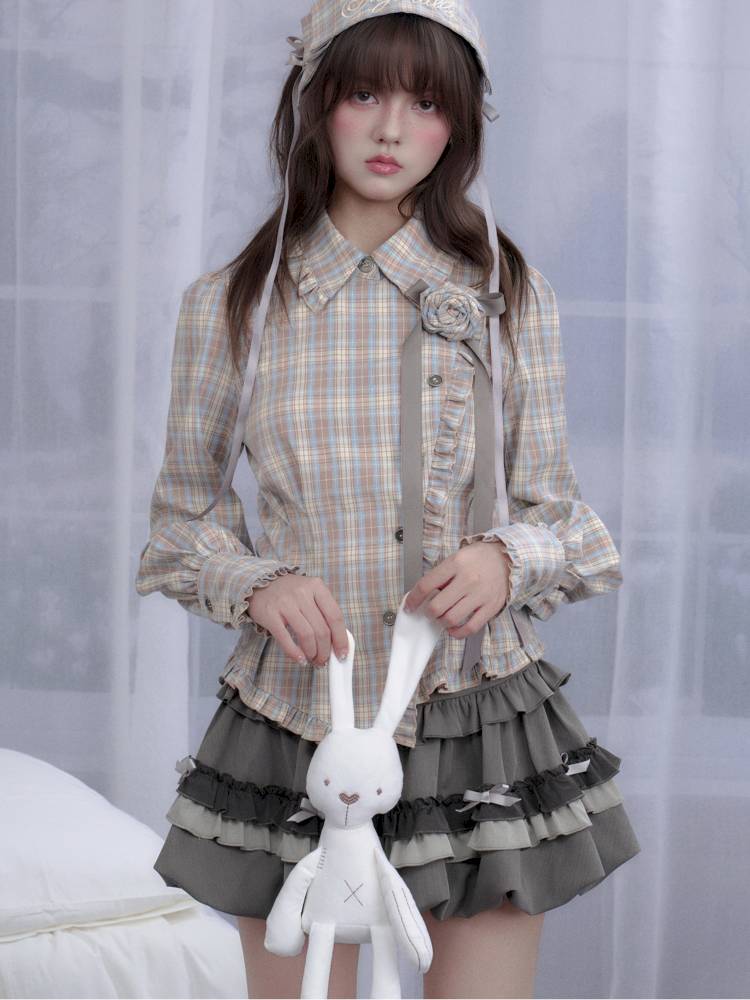 Bow flower bud skirt【s0000014375】