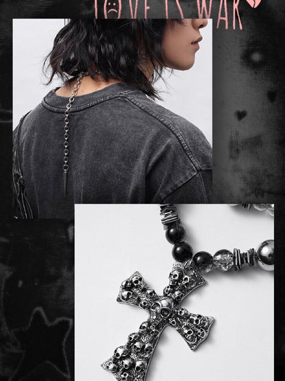 Skull Ruins Y2K Punk Heavy Necklace【s0000018970】