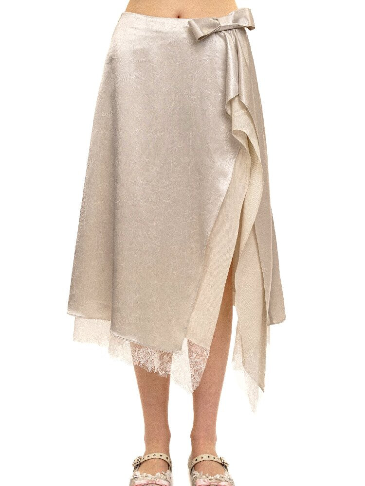 Multi Layered Slit Satin Skirt【s0000017418】