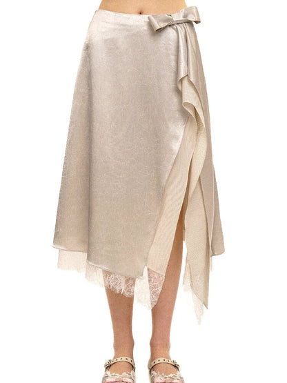 Multi Layered Slit Satin Skirt【s0000017418】