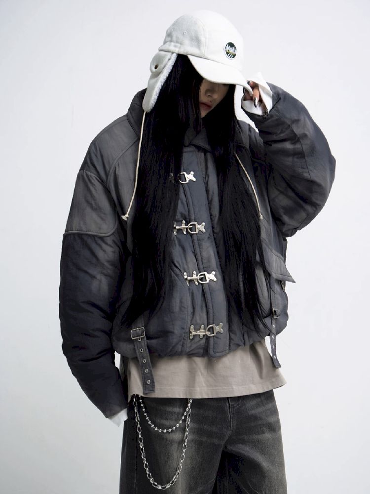 Airplane Button Short Cotton Jacket【s0000011347】