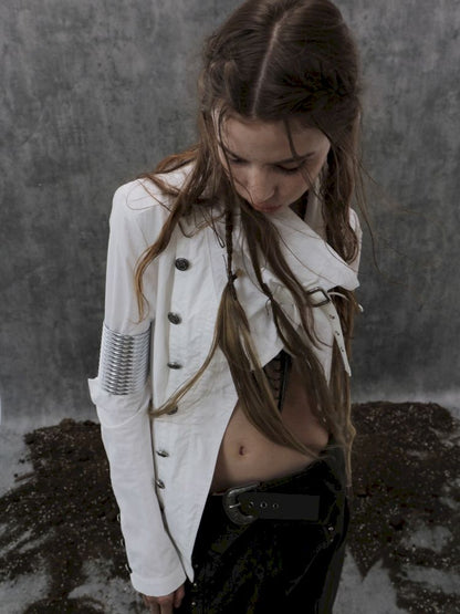 High-Neck Metal Buckle Napoleon Windbreaker【s0000013902】