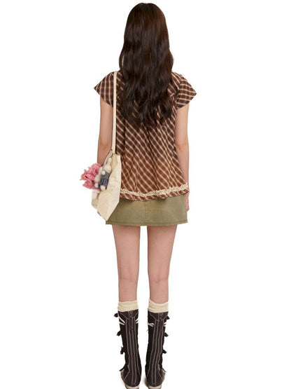 Splicing velvet webbing halter dress【s0000013450】