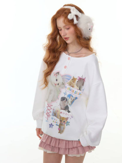 Crew Neck Relaxed-Fit Women's Sweatshirt【s0000014352】