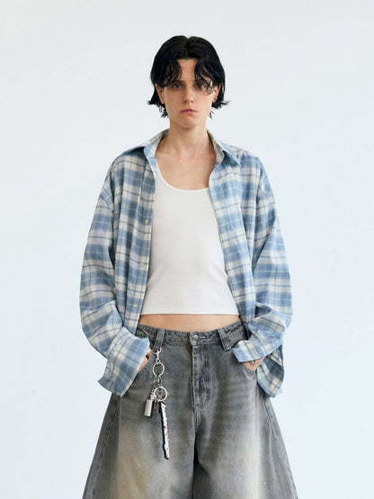 Plaid thin long-sleeved shirt【s0000013202】