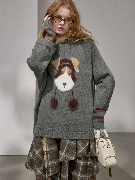 Puppy Kissing Bear Sweater Skirt【s0000015068】