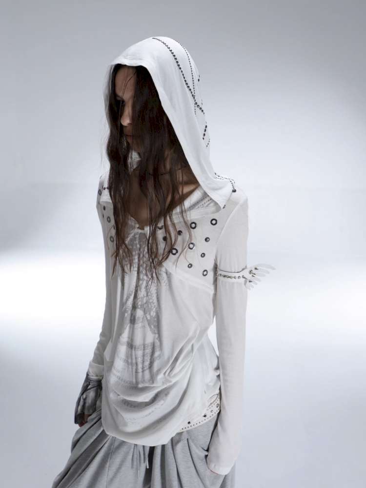 Armor Hooded Drape Lightweight T-Shirt【s0000014715】