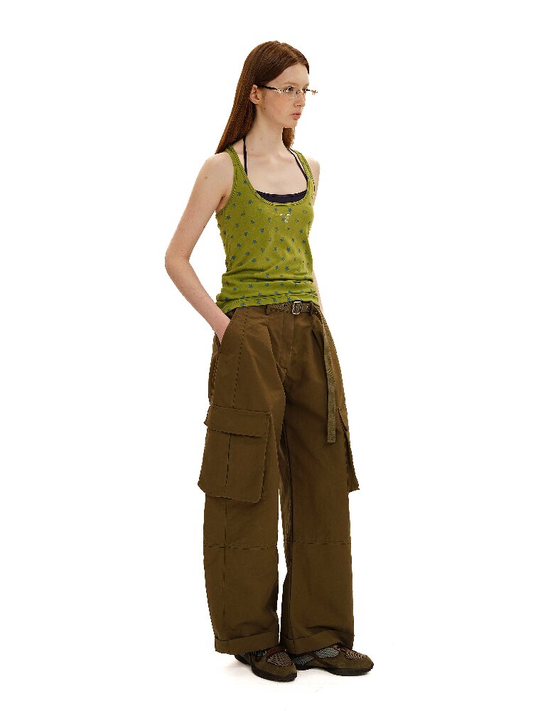 Long Staple Cotton Cargo Trousers【s0000016138】