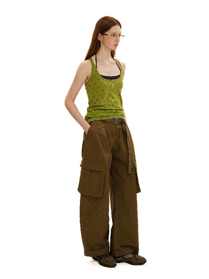 Long Staple Cotton Cargo Trousers【s0000016138】