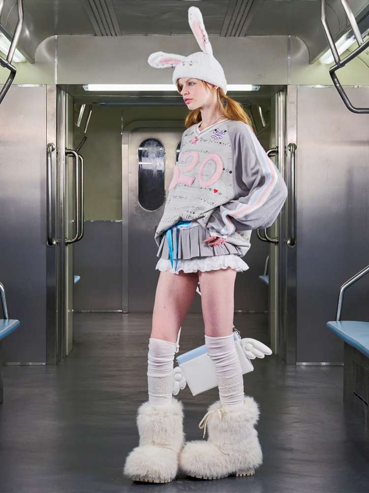 Embroidered Raglan Sleeve Sweatshirt【s0000014638】