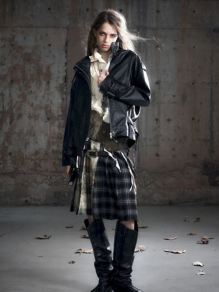 Checkered Belt Pleated Skirt【s0000013962】