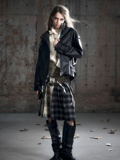 Checkered Belt Pleated Skirt【s0000013962】