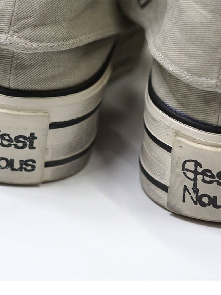 Punk Rivet Graffiti Canvas Shoes【s0000017503】