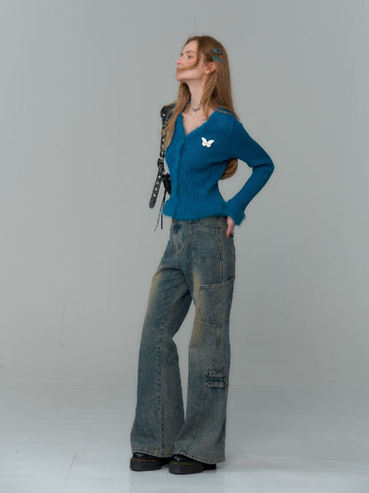 V-neck Knitted Sweater Cardigan【s0000011491】