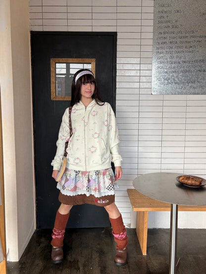 Loose Printed Hooded Sweatshirt Set【s0000019086】