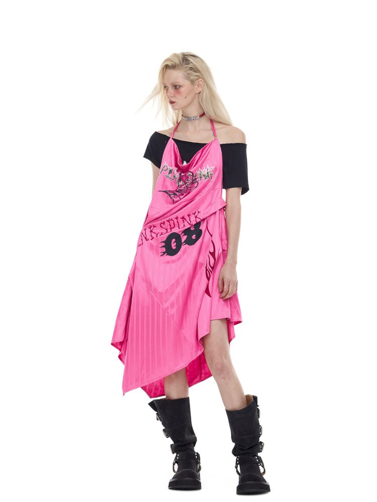 A-line Y2K sports halter dress【s0000012974】