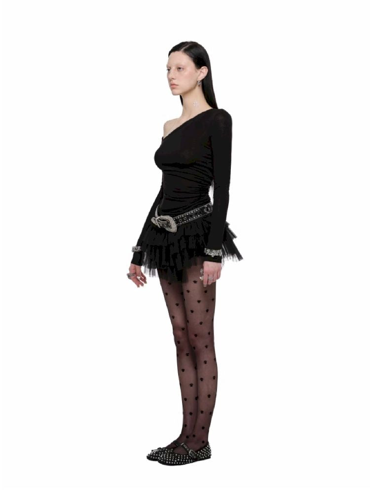 Irregular Multi-Layer Pleated Mesh Short Skirt【s0000011594】
