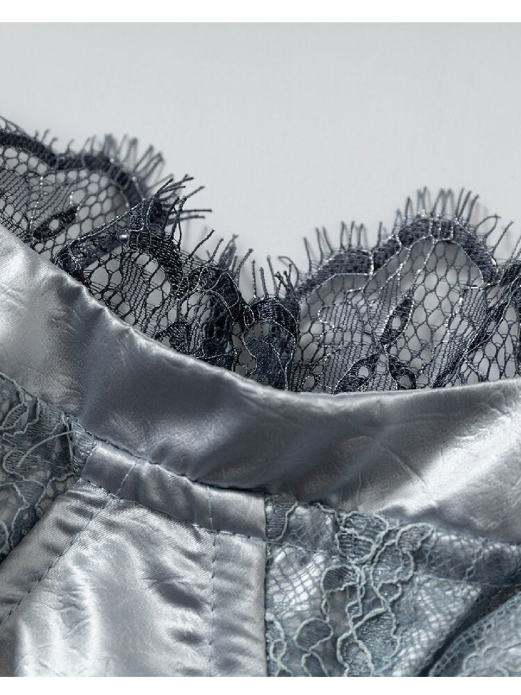 Lace Satin Fake Two Corset【s0000015936】