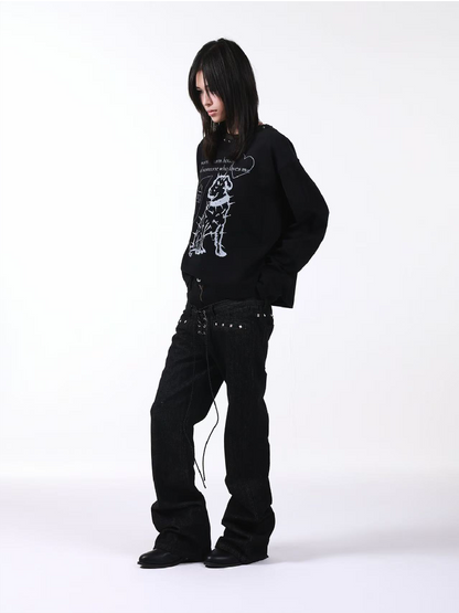 Stacked Raw Denim Zipper Jeans【s0000018188】